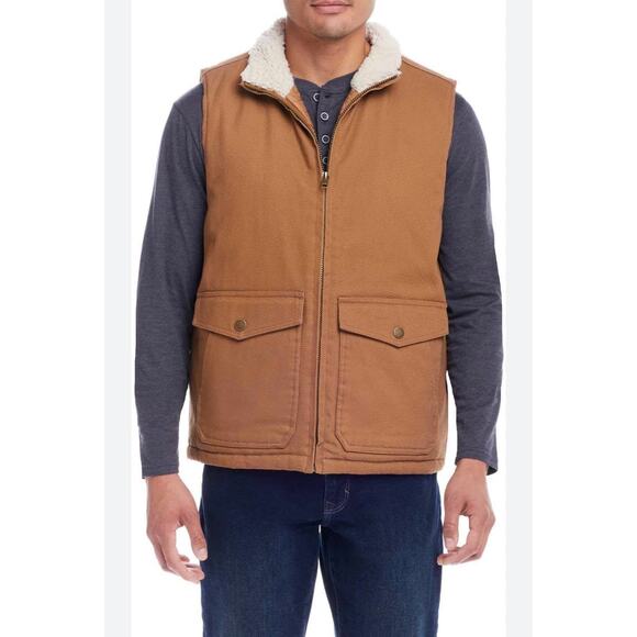 WP Weatherproof Mens Sherpa Collar New With Tags Utility Vest Size XXL - Picture 1 of 5